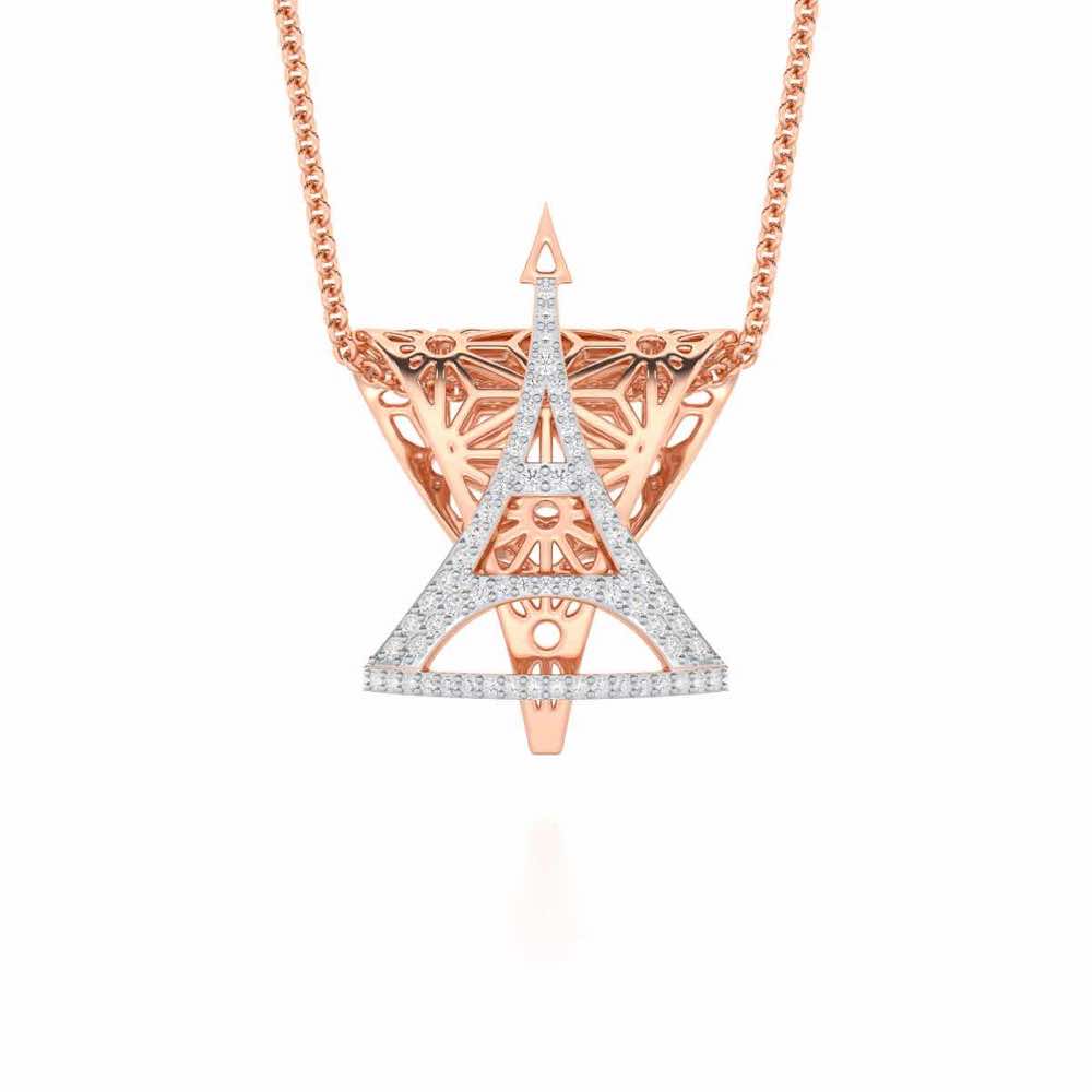 Paris Story Silver Pendant - Rose Gold - Image 1