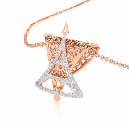 Paris Story Silver Pendant - Rose Gold - Image 2