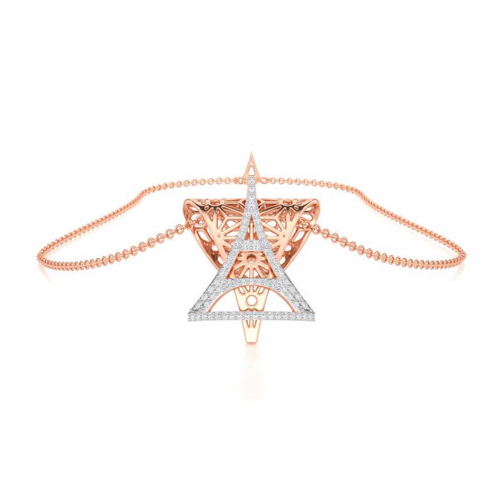 Paris Story Silver Pendant - Rose Gold - Image 3