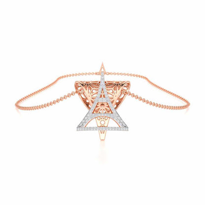 Paris Story Silver Pendant - Rose Gold - Image 3