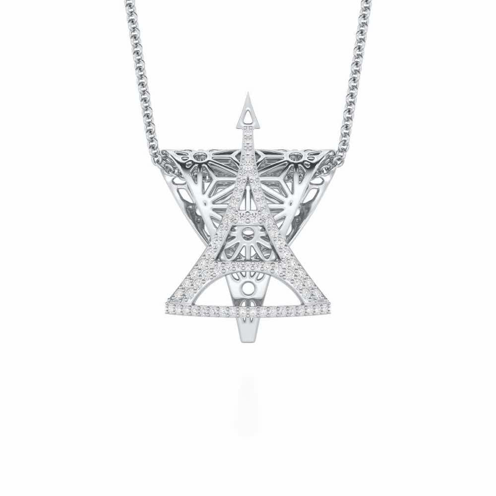 Paris Story Silver Pendant - White Gold - Image 1