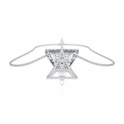 Paris Story Silver Pendant - White Gold - Image 3