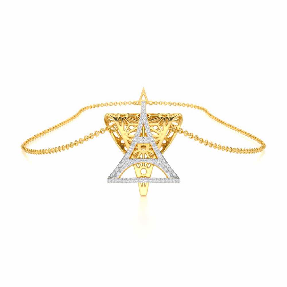 Paris Story Silver Pendant - Yellow Gold - Image 3