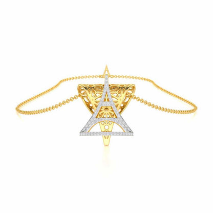 Paris Story Silver Pendant - Yellow Gold - Image 3