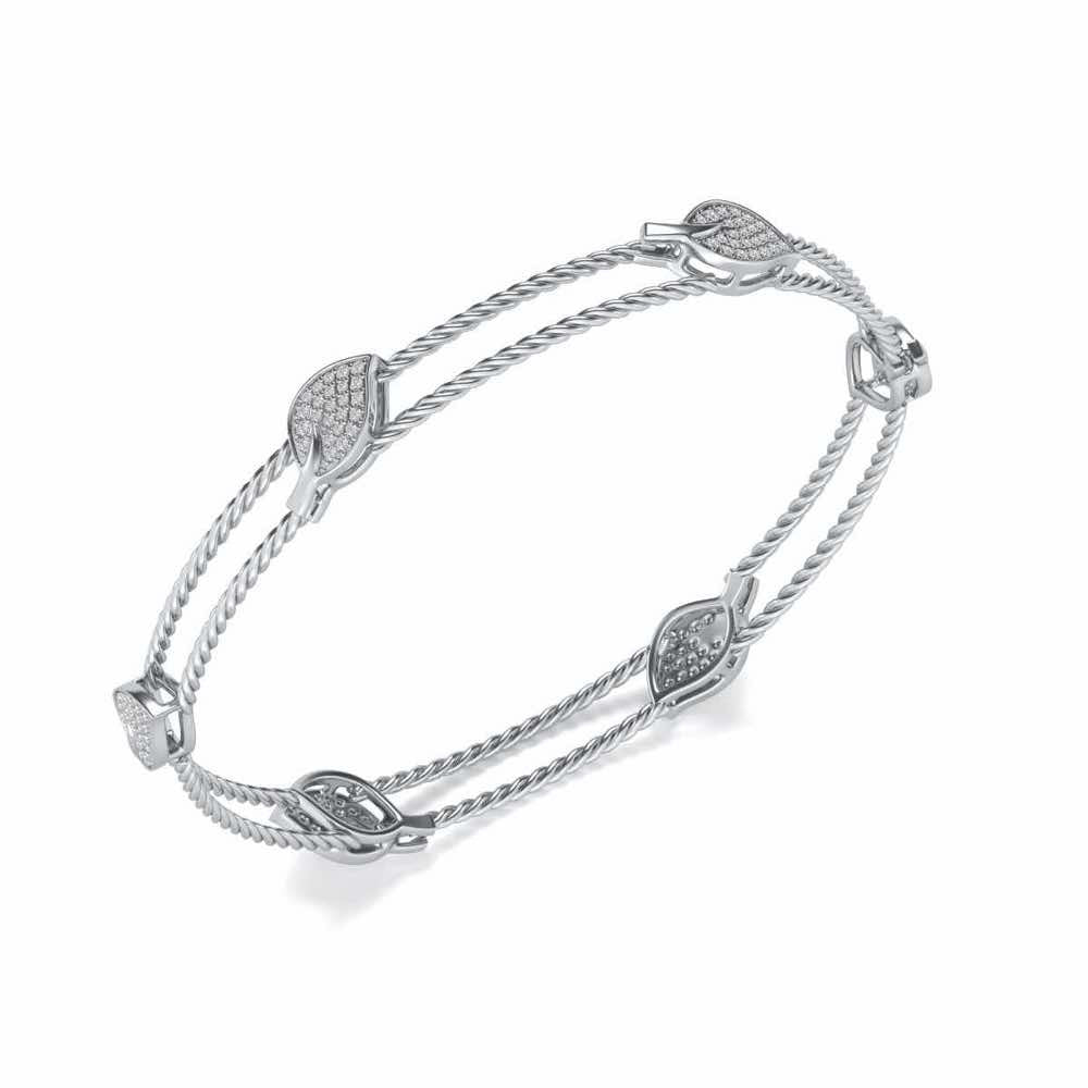 Pattiya Silver Bangles - White Gold - Image 1