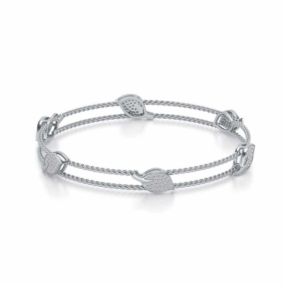 Pattiya Silver Bangles - White Gold - Image 2