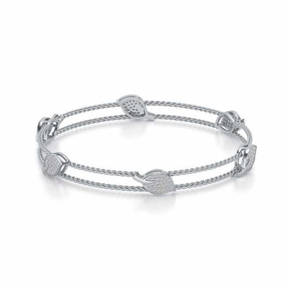 Pattiya Silver Bangles - White Gold - Image 2
