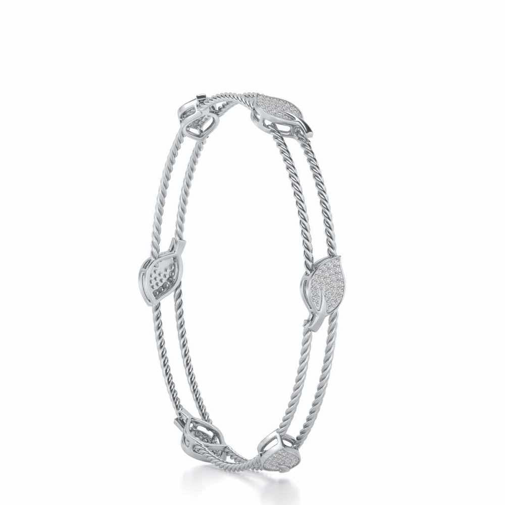 Pattiya Silver Bangles - White Gold - Image 3