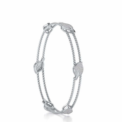 Pattiya Silver Bangles - White Gold - Image 3