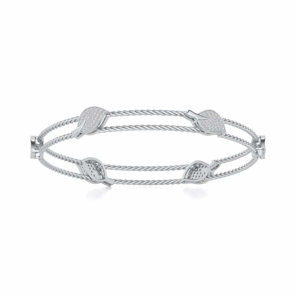 Pattiya Silver Bangles - White Gold - Image 4