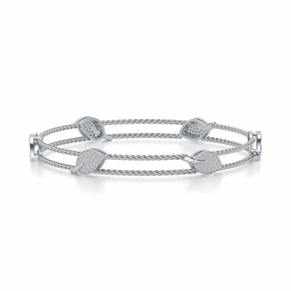 Pattiya Silver Bangles - White Gold - Image 5