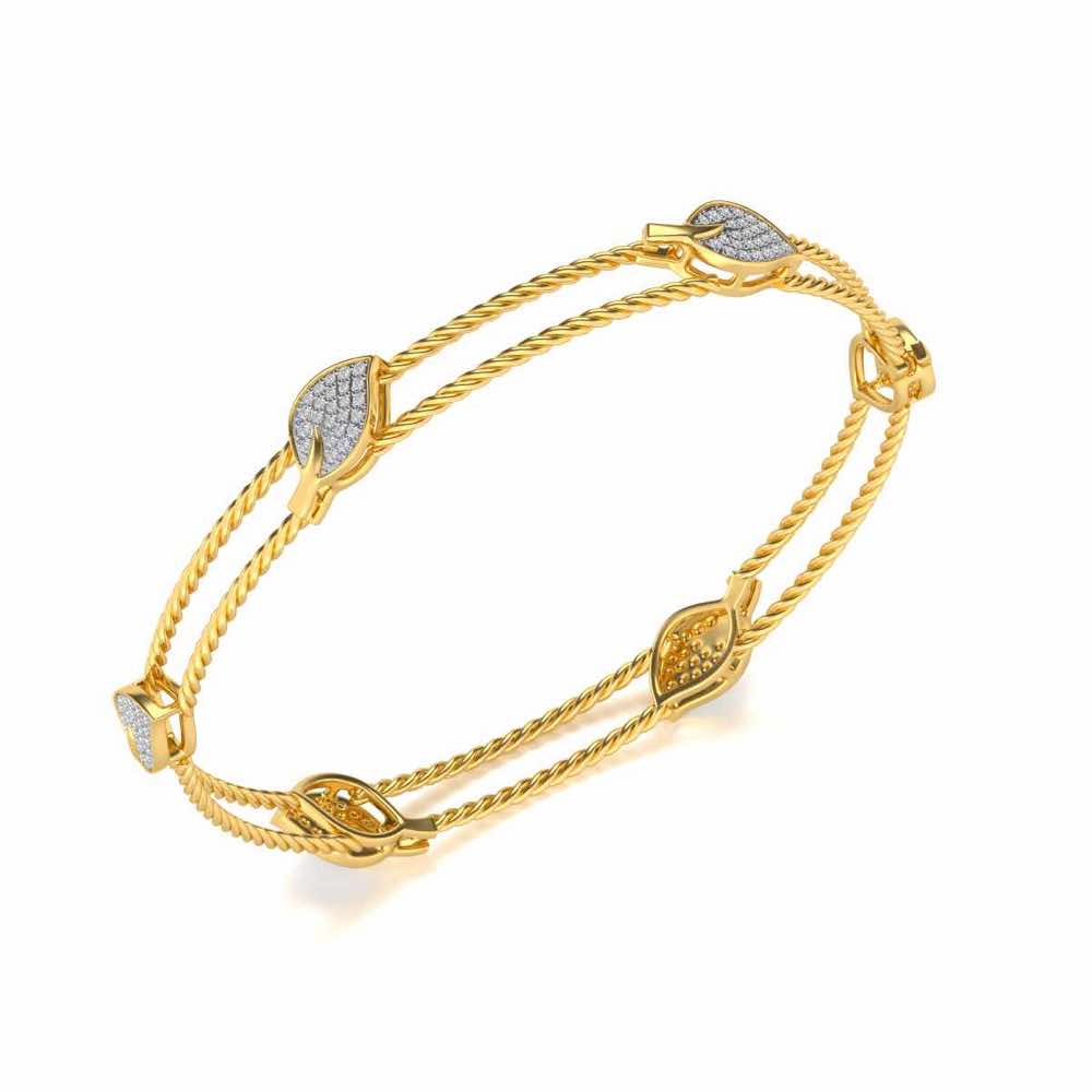 Pattiya Silver Bangles - Yellow Gold - Image 1