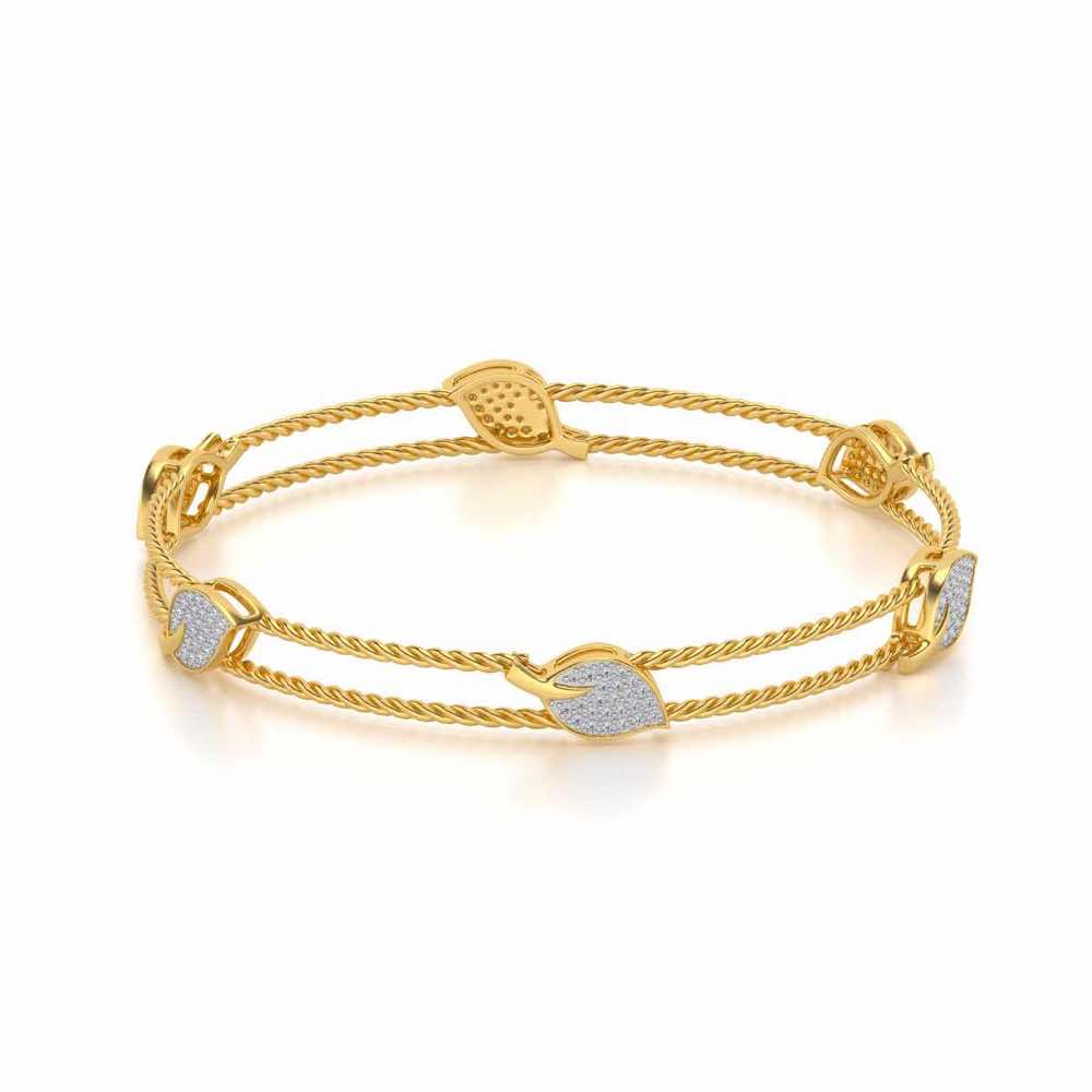 Pattiya Silver Bangles - Yellow Gold - Image 2