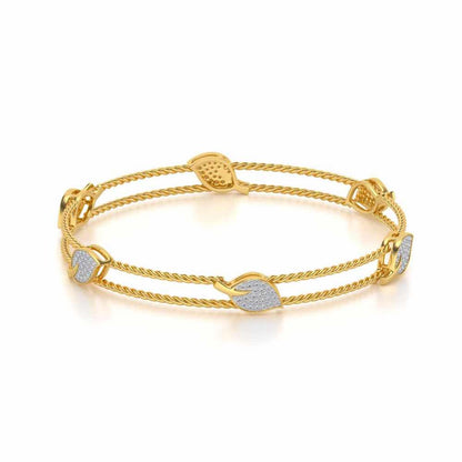 Pattiya Silver Bangles - Yellow Gold - Image 2