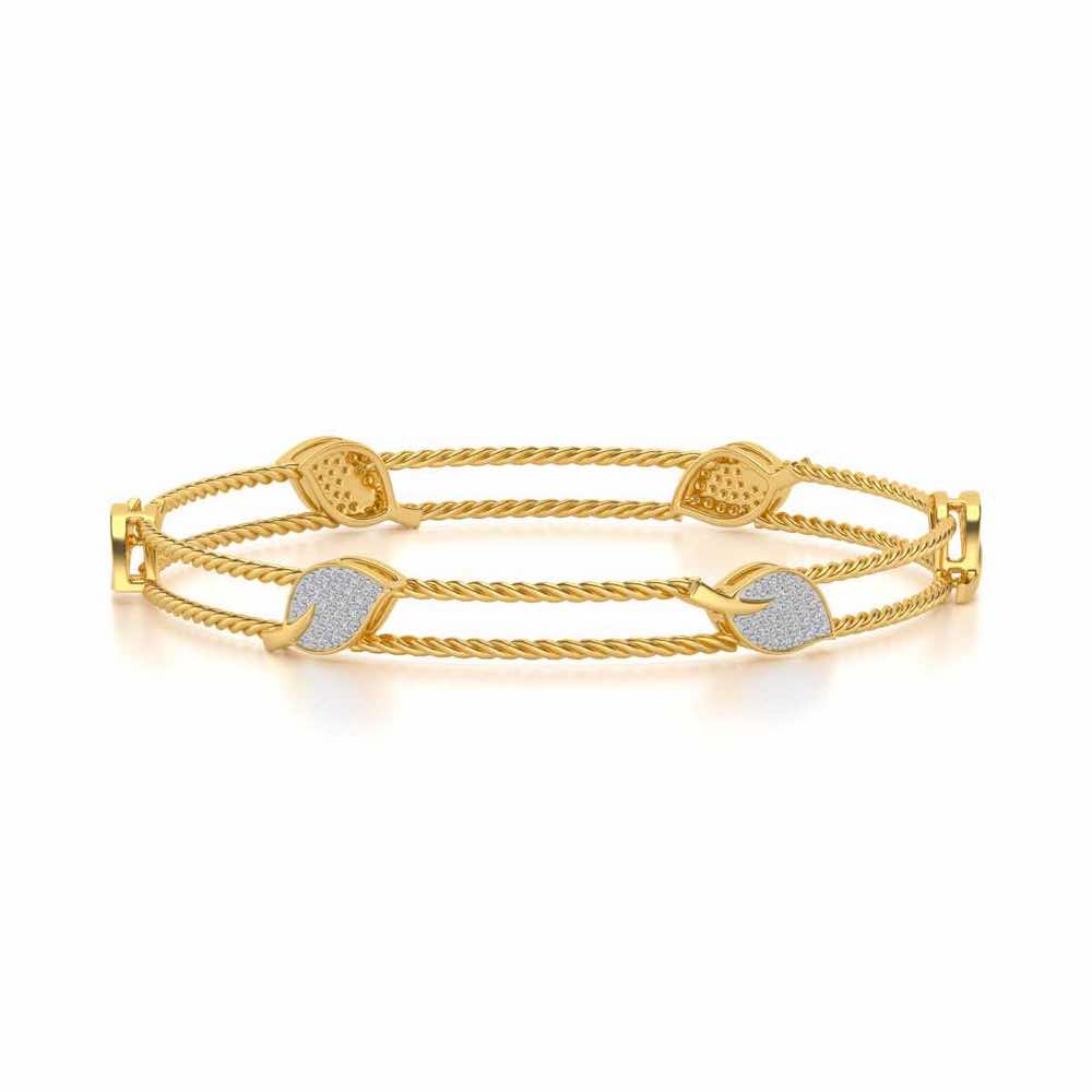 Pattiya Silver Bangles - Yellow Gold - Image 5