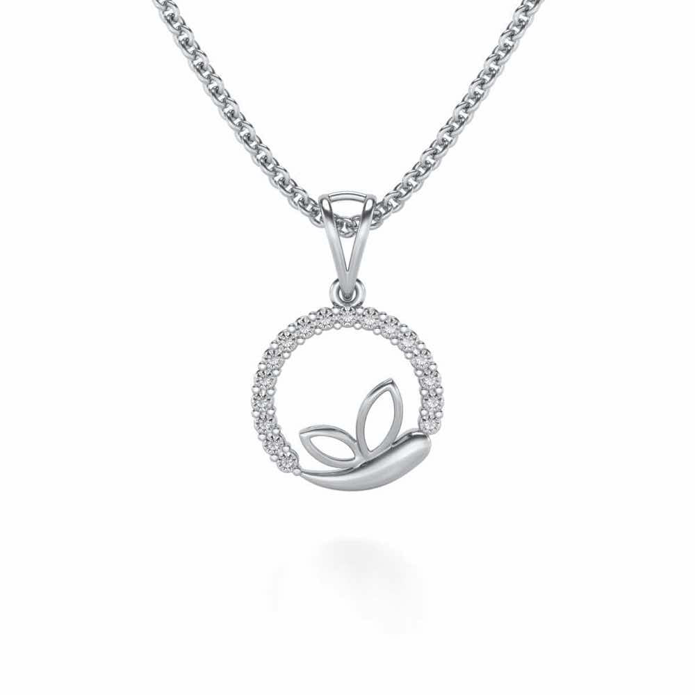 Pavo Silver Pendant - White Gold - Image 1