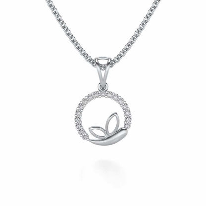 Pavo Silver Pendant - White Gold - Image 1