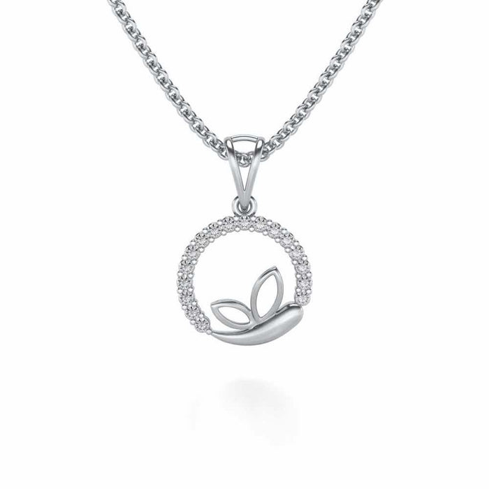 Pavo Silver Pendant - White Gold - Image 1