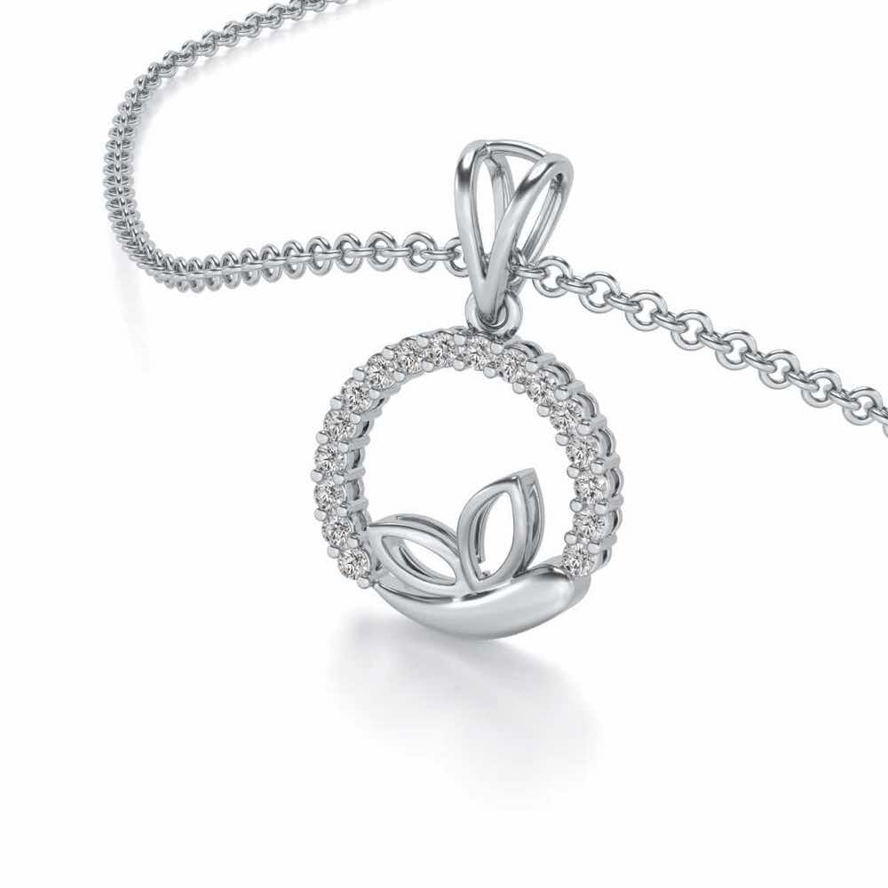 Pavo Silver Pendant - White Gold - Image 2