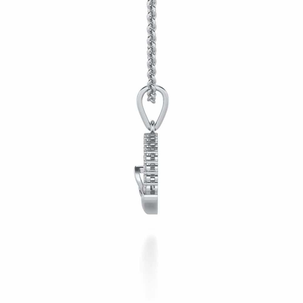 Pavo Silver Pendant - White Gold - Image 3