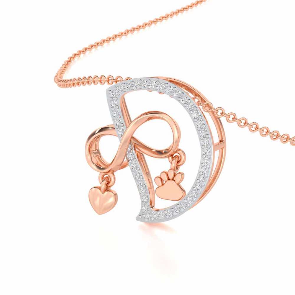 Pawsome Silver Pendant - Rose Gold - Image 2