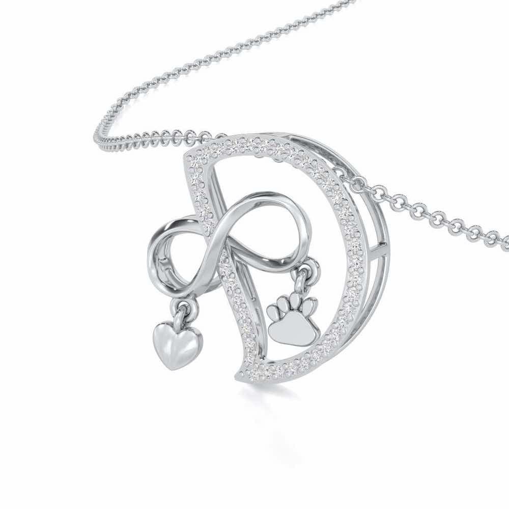 Pawsome Silver Pendant - White Gold - Image 2