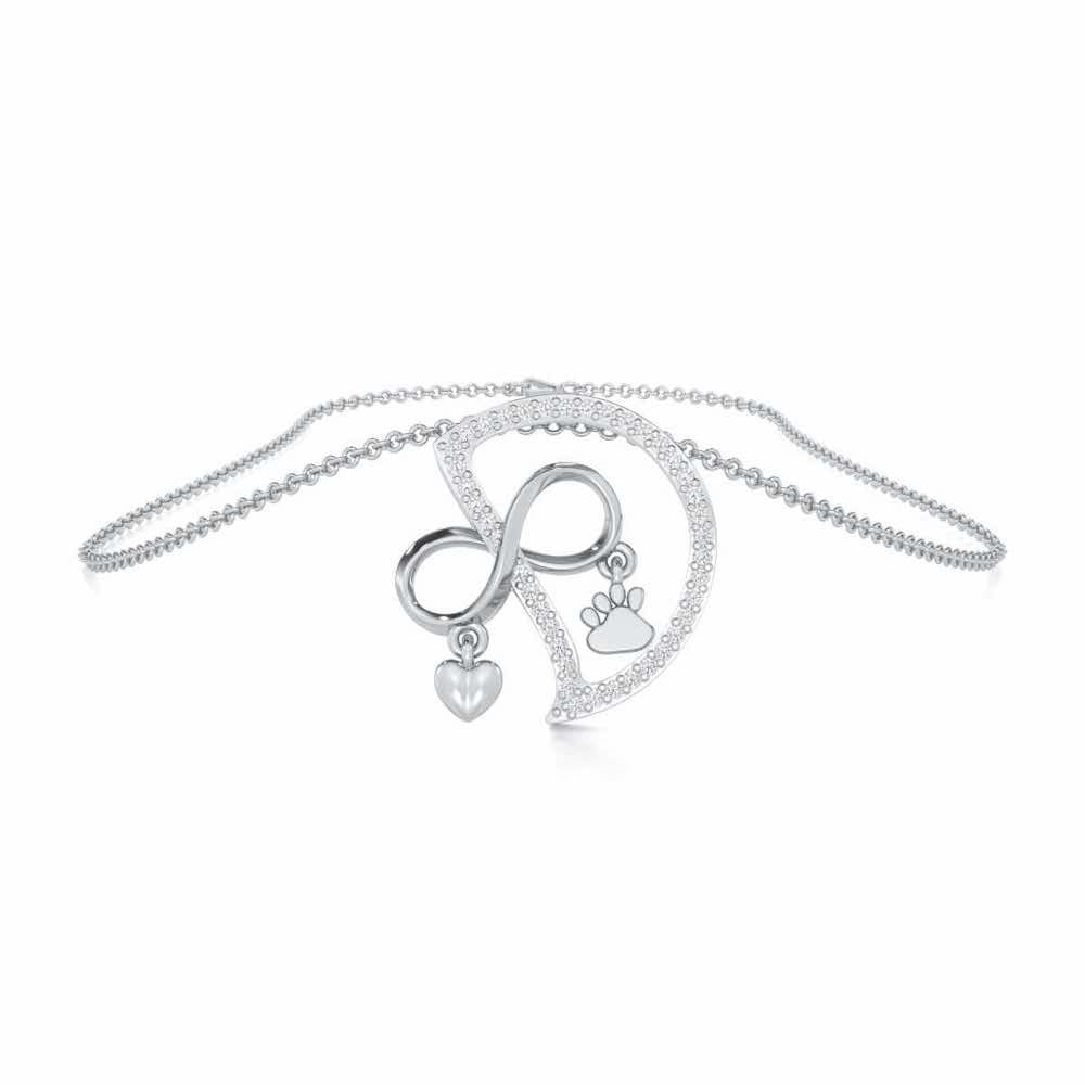Pawsome Silver Pendant - White Gold - Image 3