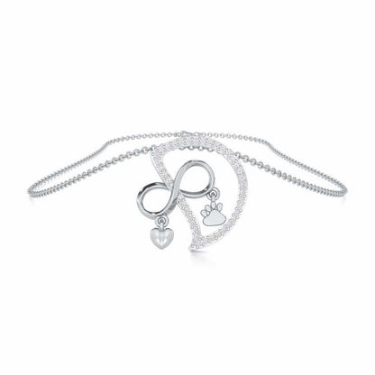 Pawsome Silver Pendant - White Gold - Image 3