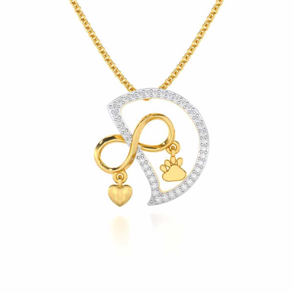 Pawsome Silver Pendant - Yellow Gold - Image 1
