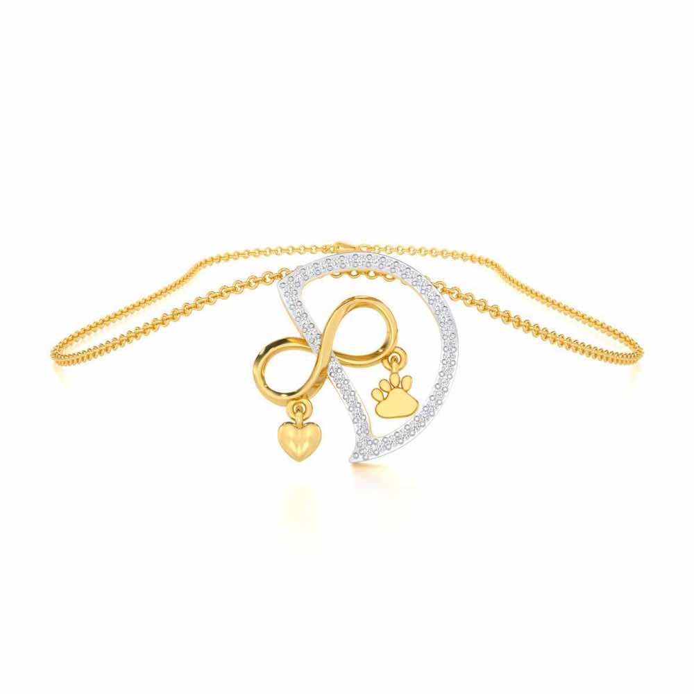 Pawsome Silver Pendant - Yellow Gold - Image 3