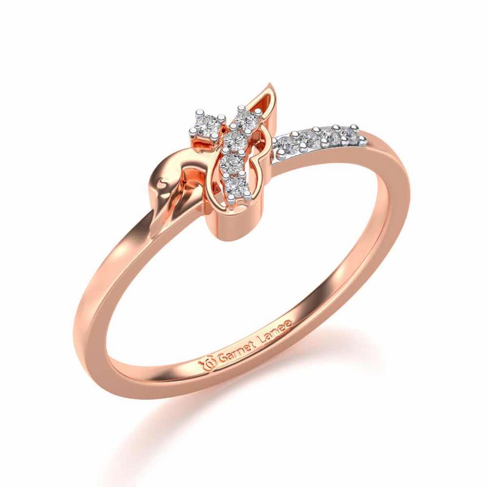 Peacock Silver Ring - Rose Gold - Image 1