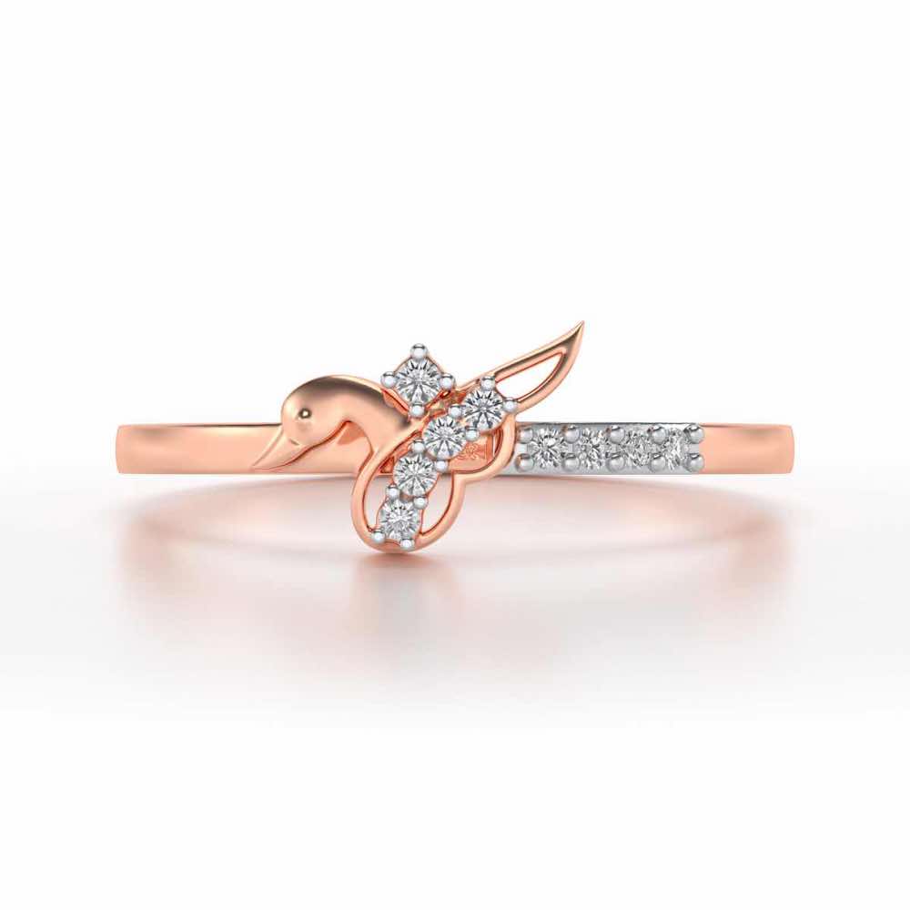 Peacock Silver Ring - Rose Gold - Image 4