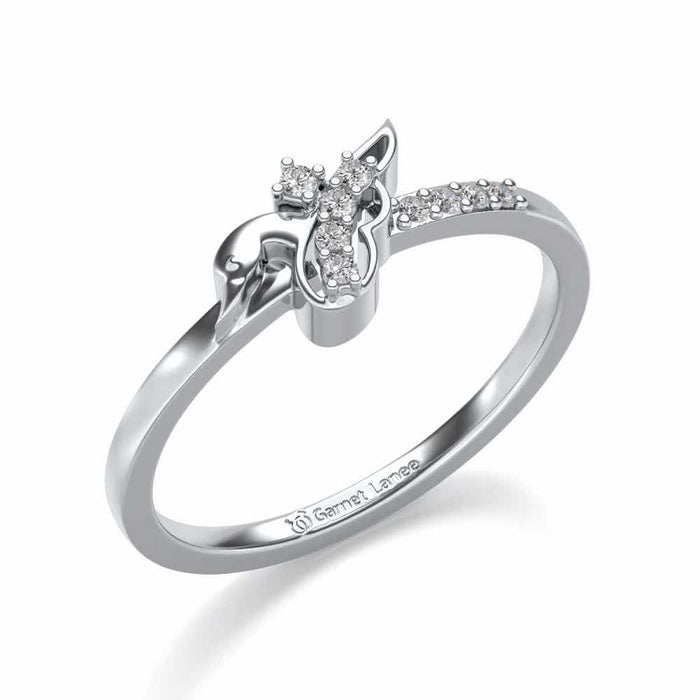 Peacock Silver Ring - White Gold - Image 1