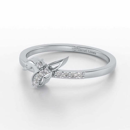 Peacock Silver Ring - White Gold - Image 2