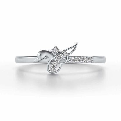 Peacock Silver Ring - White Gold - Image 4