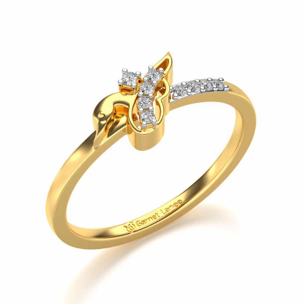 Peacock Silver Ring - Yellow Gold - Image 1