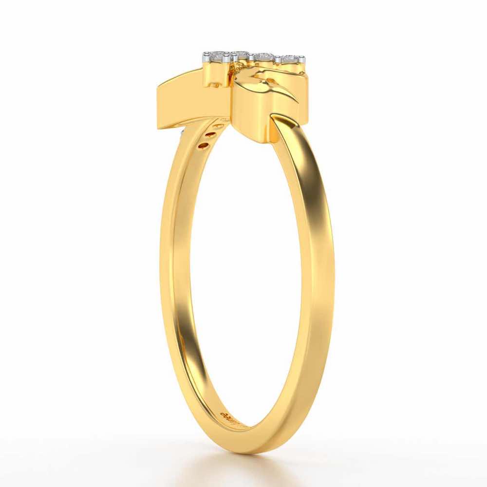 Peacock Silver Ring - Yellow Gold - Image 3