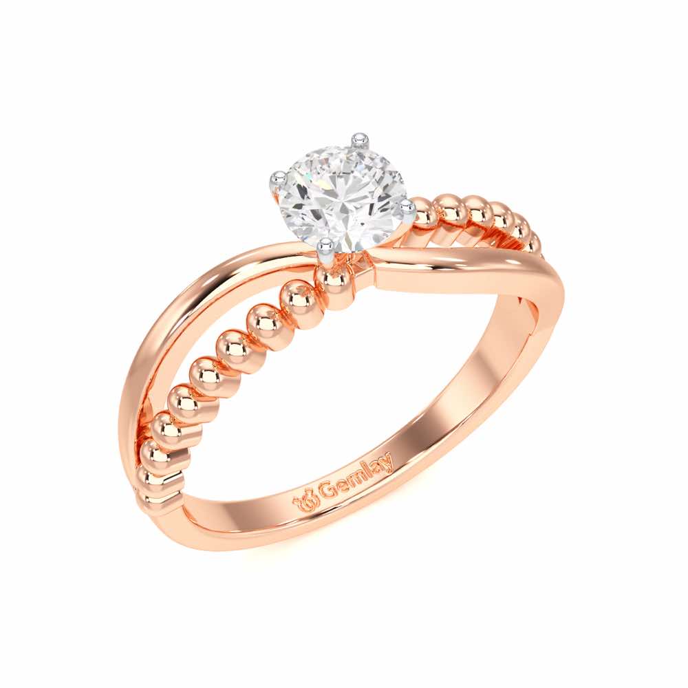 Pellet Trail Solitaire Ring - Rose Gold - Image 1