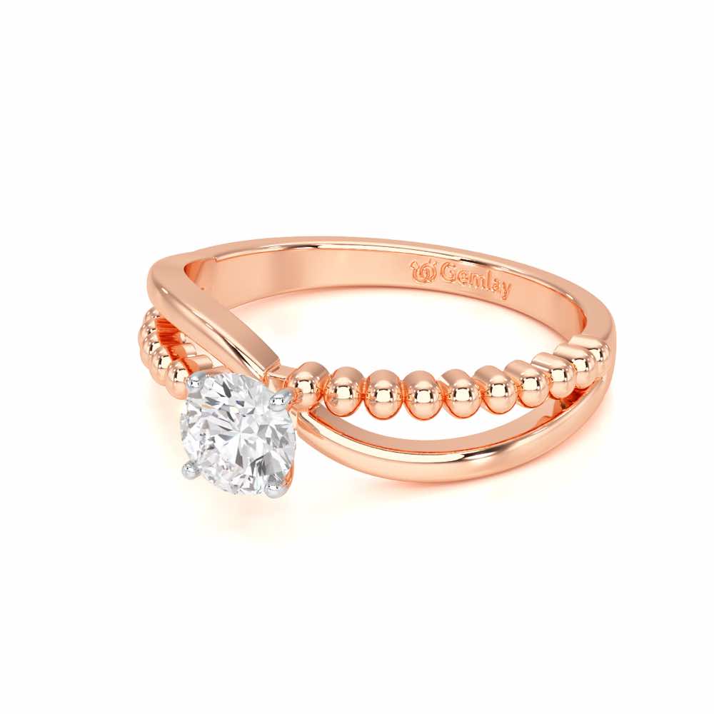 Pellet Trail Solitaire Ring - Rose Gold - Image 2