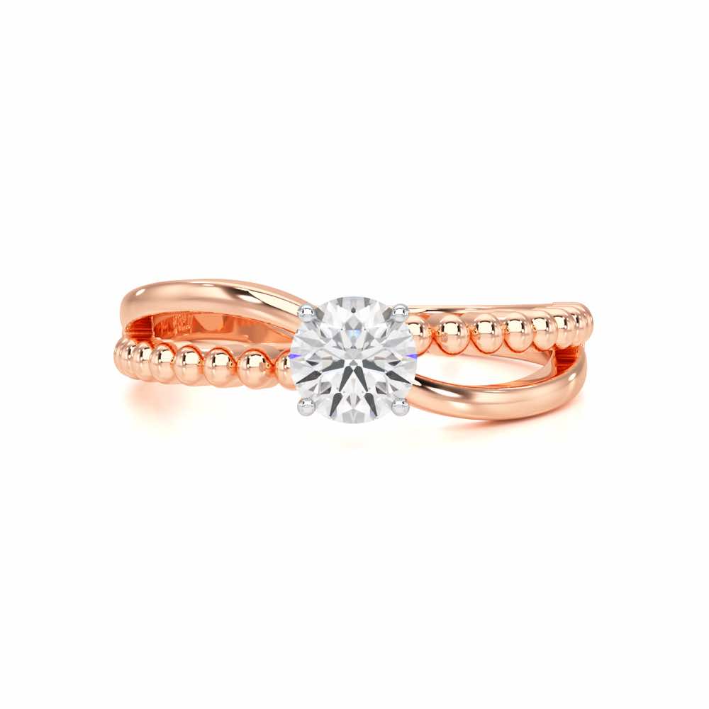 Pellet Trail Solitaire Ring - Rose Gold - Image 4