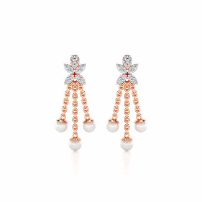 Penelope Silver Dangler Earrings - Rose Gold - Image 1