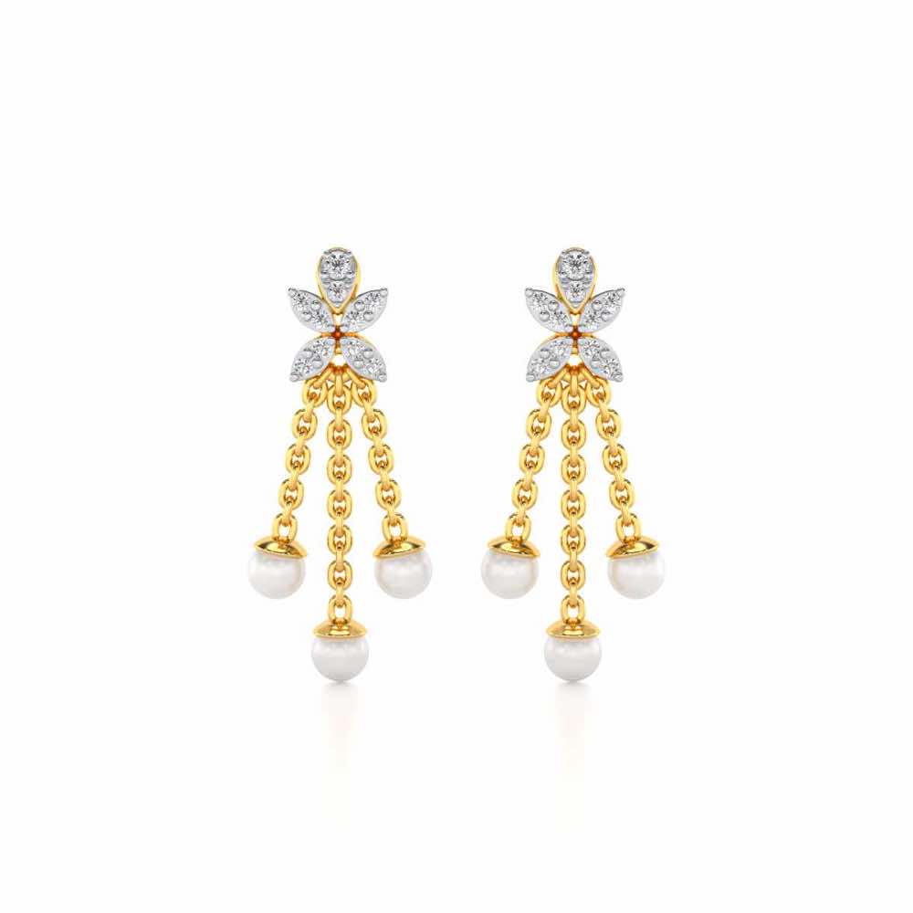 Penelope Silver Dangler Earrings - Yellow Gold - Image 1