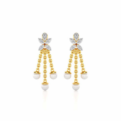 Penelope Silver Dangler Earrings - Yellow Gold - Image 1