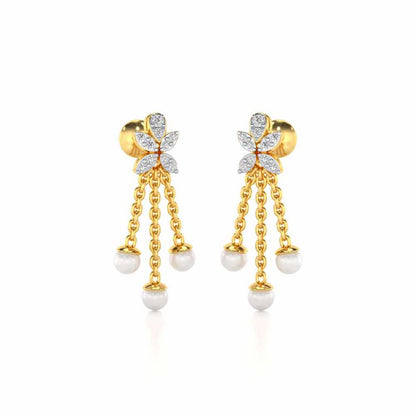 Penelope Silver Dangler Earrings - Yellow Gold - Image 2