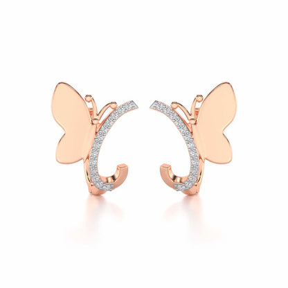Perched Butterfly Silver Bali - Rose Gold - Image 1
