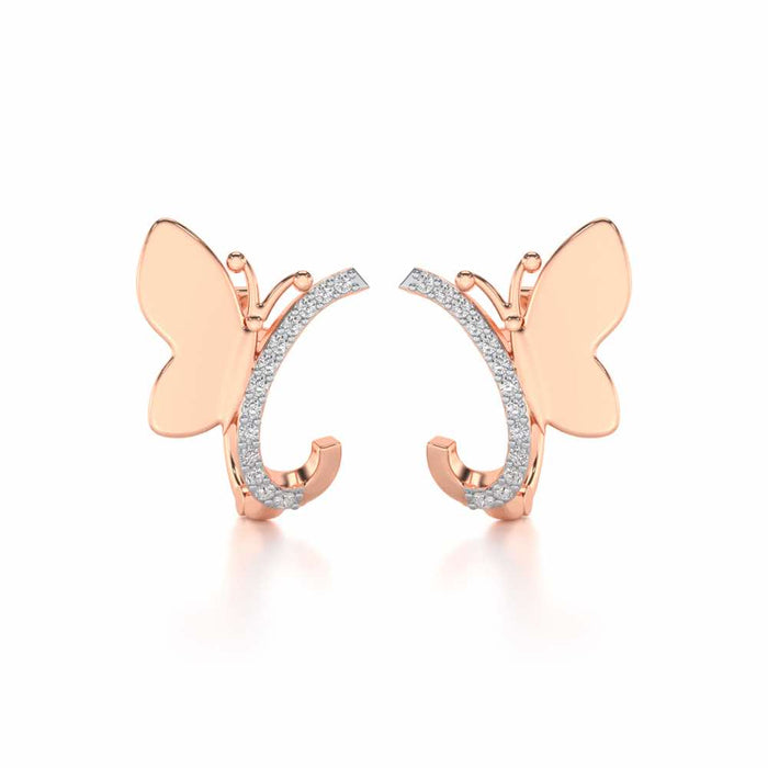 Perched Butterfly Silver Bali - Rose Gold - Image 1