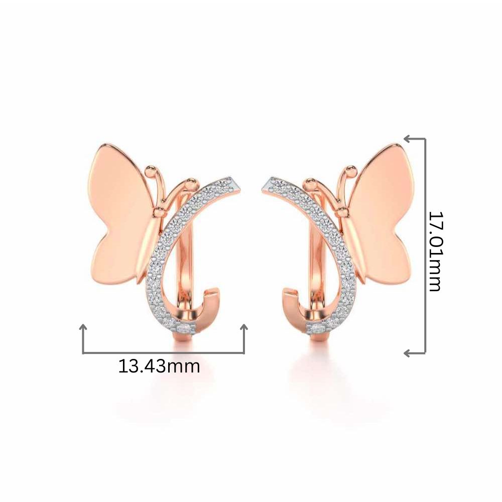 Perched Butterfly Silver Bali - Rose Gold - Image 2