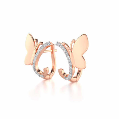 Perched Butterfly Silver Bali - Rose Gold - Image 3