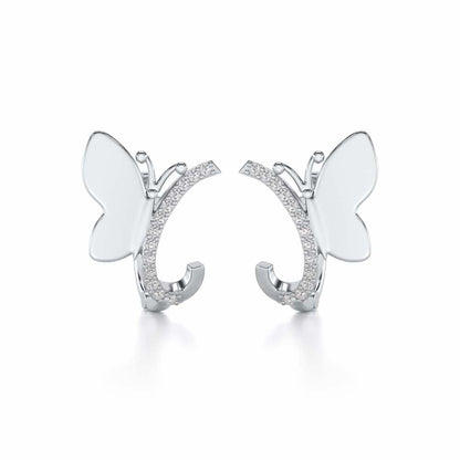 Perched Butterfly Silver Bali - White Gold - Image 1