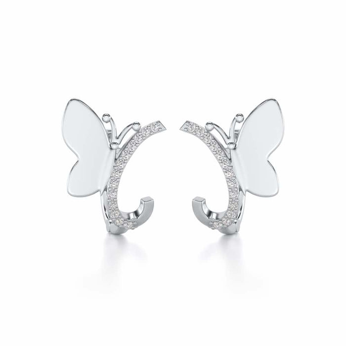 Perched Butterfly Silver Bali - White Gold - Image 1